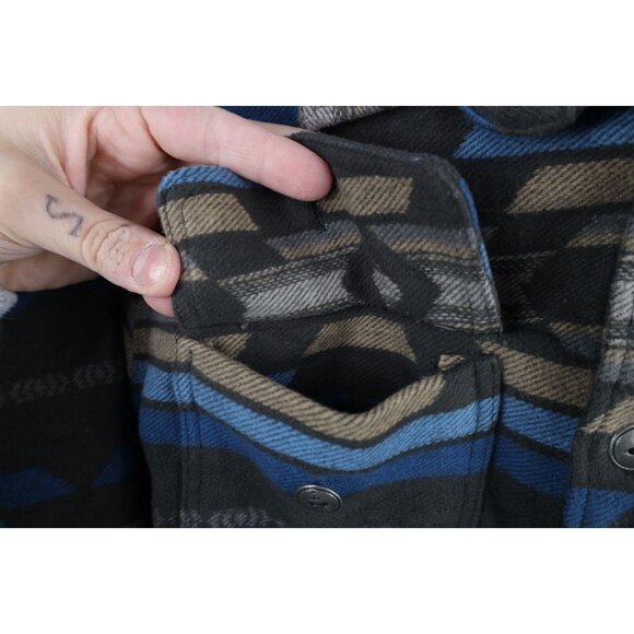 Iron and Resin Mens large Faded Heavy Southwestern Fiesta Flannel Button Shirt - Picture 6 of 12